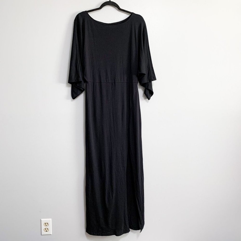 SOLD❗️Free People Beach Round Neck Wide Sleeve Split Front Maxi Dress Size M - Picture 2 of 11